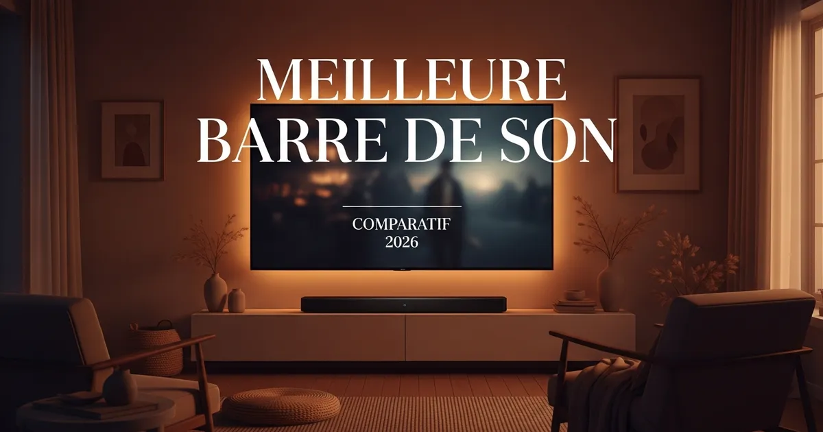 Barre de son sous un téléviseur dans un salon — illustration du comparatif My Tech Side